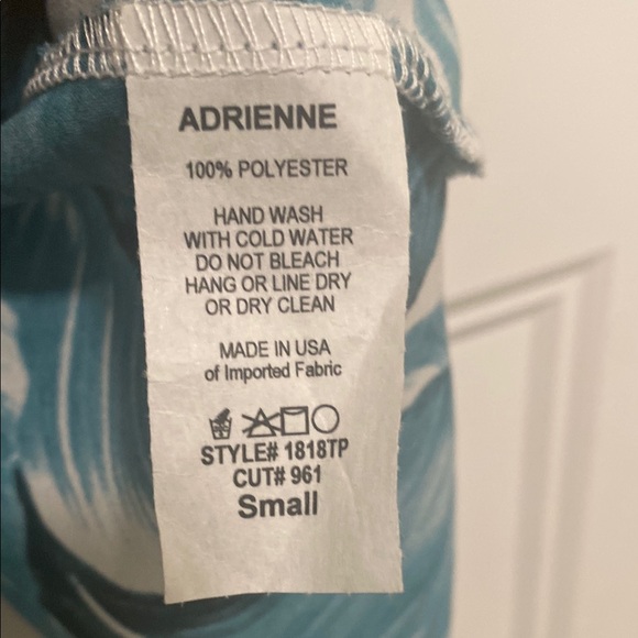 Adrienne Blue/Green and White Sleeveless Tank Top - Picture 4 of 7